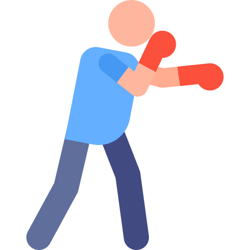 man shadow boxing